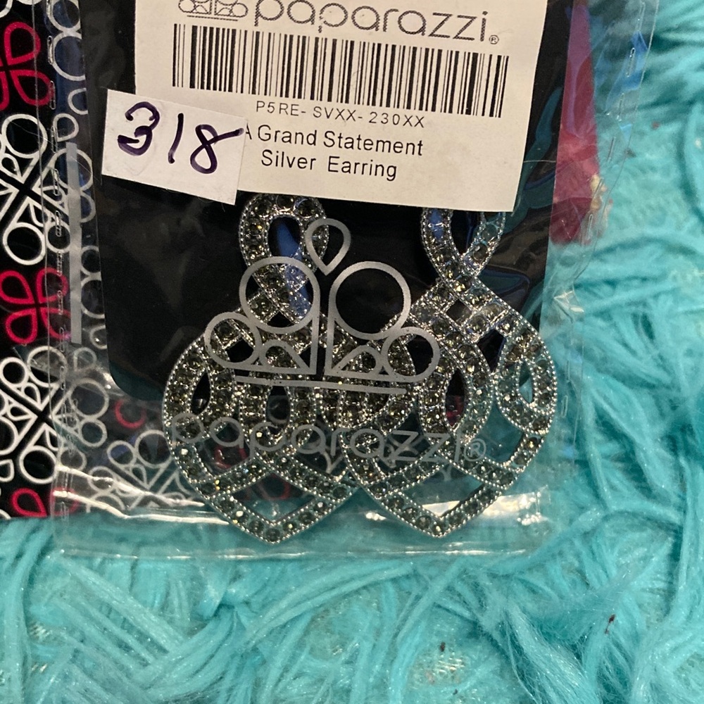 Paparazzi Glittering Silver Earrings
